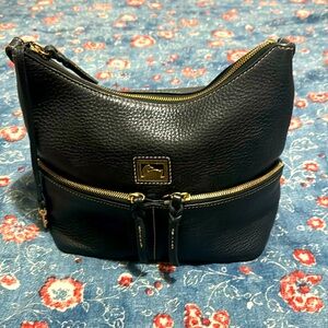 Dooney & Bourke Black Pebble Leather Shoulder Bag